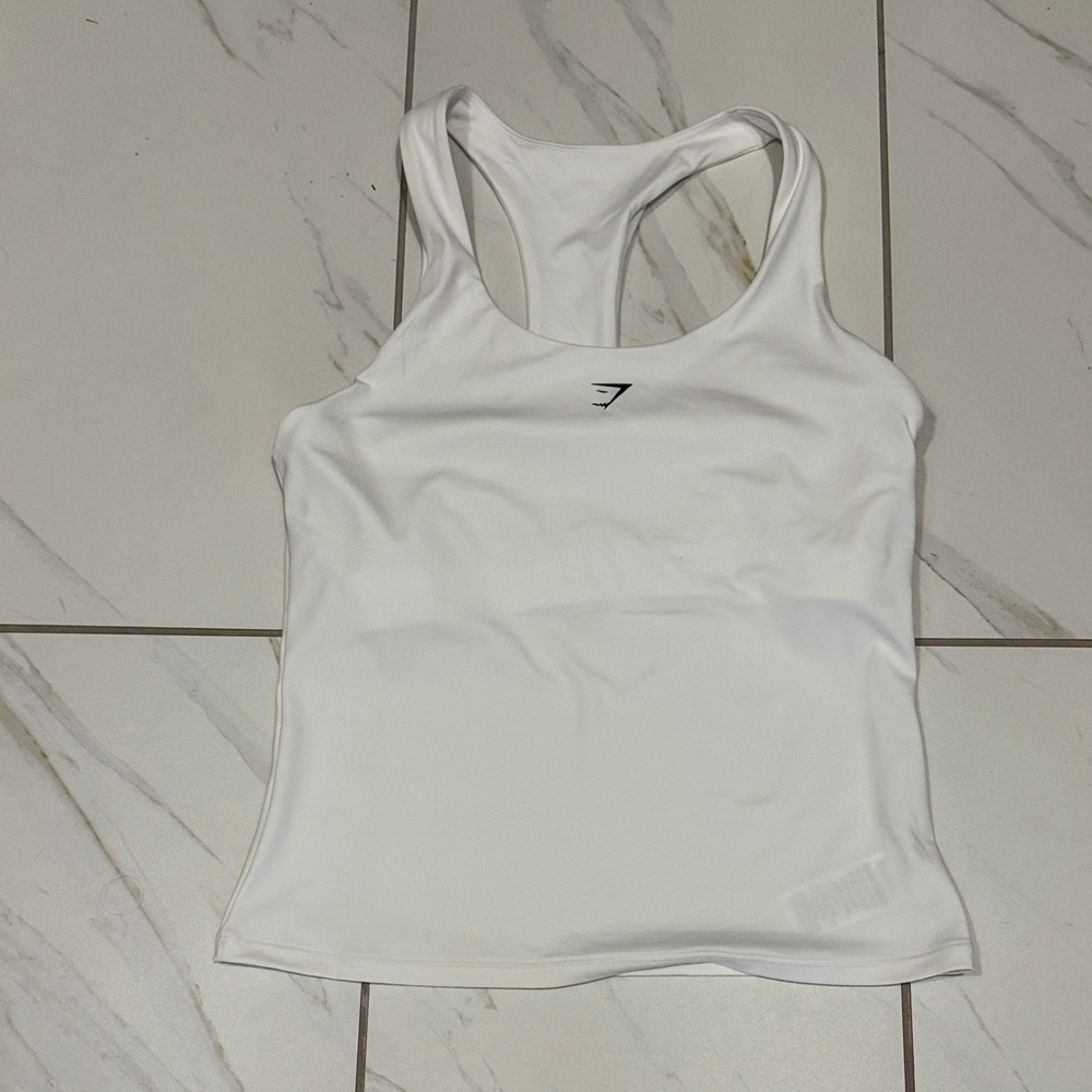 Gymshark White Racerback Tank Top